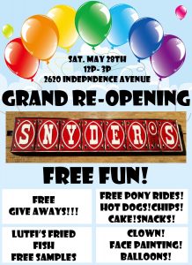 Snyder’s Grand RE-Opening Free Fun Day